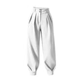 thumbnail image 4 of XuJwPNcy Women's Pants Comfort High Waisted Dressy Harem Pants Work Office Pleated Trousers with Pockets Fashion Outfits, 4 of 7