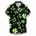 thumbnail image 2 of PNTUTB Men's Fashion St. Patrick's Day Print Casual Loose Collar Button Down Cardigan Short Sleeve Blouse, 2 of 6