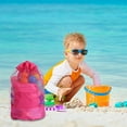 thumbnail image 2 of Sac de Plage Extérieur Sac de Rangement pour Jouets de Plage Outils de Jeu de Sable Sac en Filet Grande Capacité Conteneurs de Rangement pour Grenier, 2 of 6