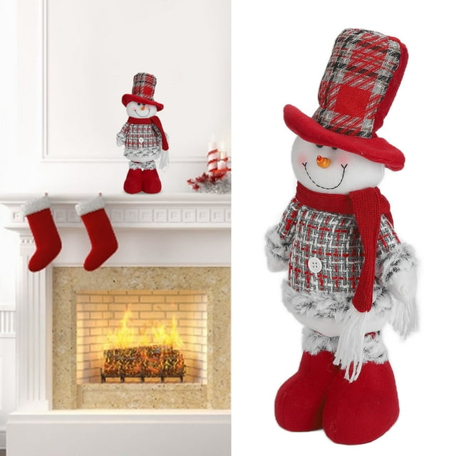 Christmas Telescopic Toy Snowman, Dwarf Doll for Table Shelf Bed and Refrigerator, Innovative Design, Gift for Birthday Easter Mother's Day or Any Holiday