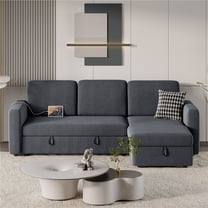 Yaheetech L Shaped Convertible Sectional Sofa with Storage Compartment & USB Ports, Dark Gray