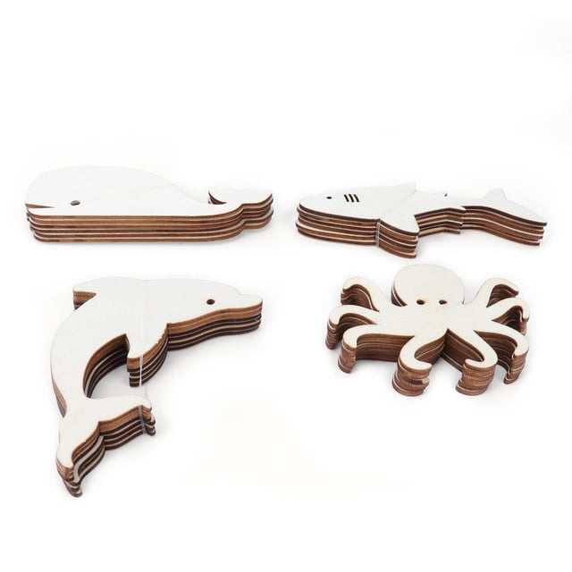 Rebanadas De Madera, Regalo Hecho A Mano Animal Marino Chip De Madera Sin Terminar Para Fiesta De Boda Para Familiares Para Amigos