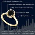 thumbnail image 2 of Gem Stone King 10K Yellow Gold Black Onyx and White Diamond Ring | 1.25 Cttw | Oval 8X6MM | Gemstone Birthstone | Wedding Engagement Anniversary Promise Gold Ring for Women, 2 of 7