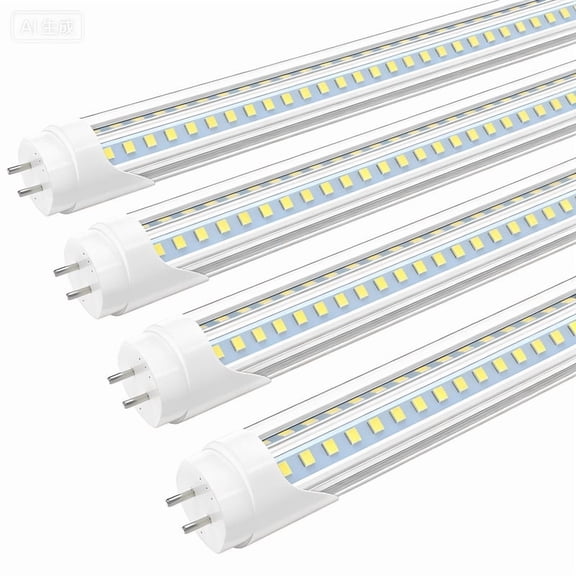 JESLED T8 V Shape 4ft LED Tube Light Bulbs,28W 6000K,Dual-end Powered,ETL Listed, Ballast Bypass, 4-Pack