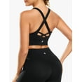 thumbnail image 3 of Strappy Sports Bras for Women Medium-High Support Criss Cross Back Push Up Supportive Padded Sports Bra Yoga Gym Workout Running Athletic Bra Tops Black L, 3 of 6