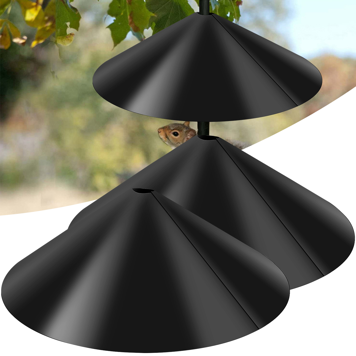 BUTORY 2Pcs 18 inch Squirrel Baffle Wrap Around Squirrel Proof Baffles