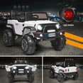 thumbnail image 4 of Costway 12V Kids Ride On Truck RC Car w/ LED Lights Music Trunk White, 4 of 10