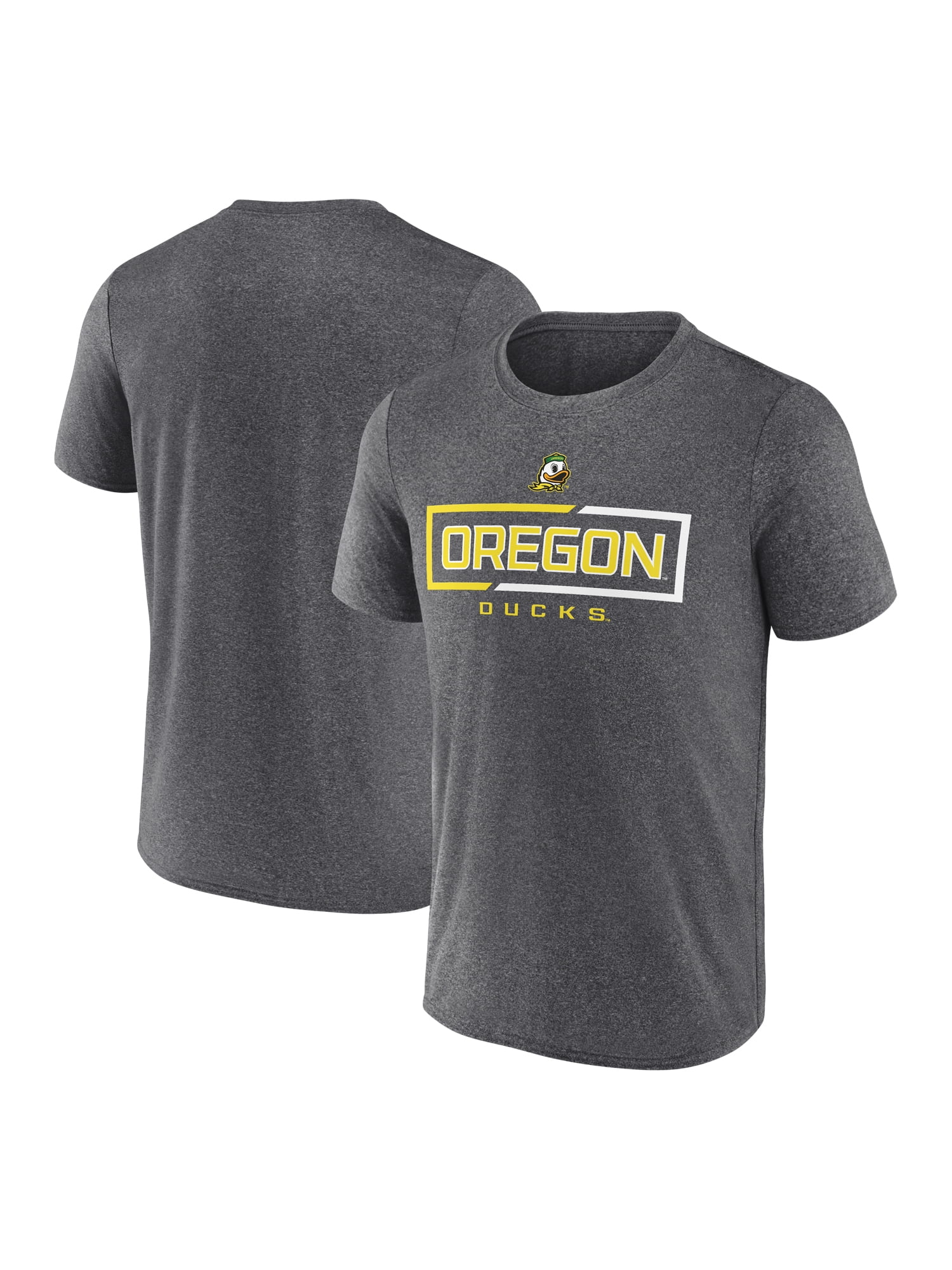 NCAA Oregon Ducks Men's Synthetic Charcoal Heather Short Sleeve T-Shirt
