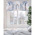 thumbnail image 5 of Marble Texture Valances for Windows Elegant Gray Blue Tone Vortex Effect Valance Rod Pocket Light Filtering Short Window Treatments Curtains for Kitchen Bathroom Living Room Bedroom, 42 x 18 Inch, 5 of 7