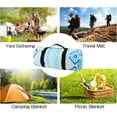 thumbnail image 6 of Large Picnic Blanket 3-Layer Thickening Soft Camping Blankets Waterproof,Machine Washable Beach Mat for Outdoor Travel Hiking Park Concerts or Family Party (Blue Boho - 77x79 inches), 6 of 6
