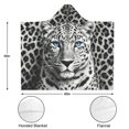 thumbnail image 3 of Blue Eyes Leopard Wearable Blanket Hoodies for Women Men Adults Leopard Lovers Soft Lightweight Cool Black And White Leopards Hooded Blankets for Couch Bed Decor 50x60 Inch, 3 of 5