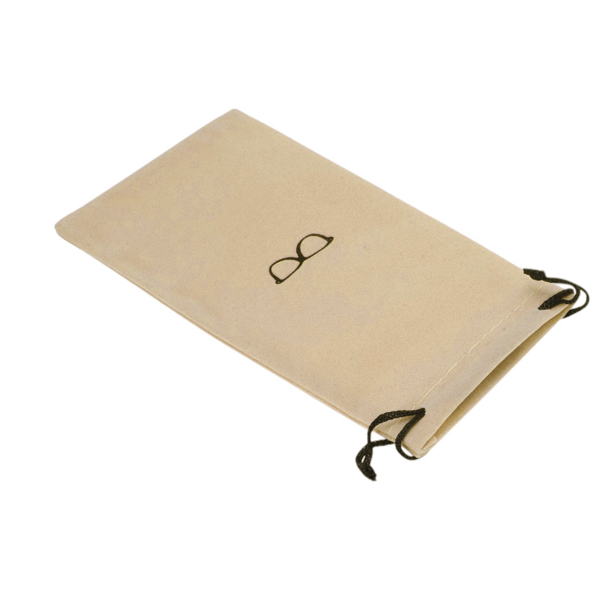 Unique Bargains Flocking Cloth Portable Drawstring Eyeglass Pouch 7.09"x3.54" Khaki