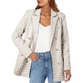 thumbnail image 2 of Womens Tweed Blazers Casual Jackets Long Sleeve Double Open Front Plaid Blazer Jackets, 2 of 8