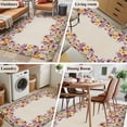 thumbnail image 5 of Area Rugs 2.7'x5', Spring Lavender Carpet for Living Room Bedroom Dining Room, Watercolor Floral Daisy Botanical Retro Beige Throw Kitchen Rugs Non Slip Washable Rectangle Indoor Outdoor Rugs, 5 of 8