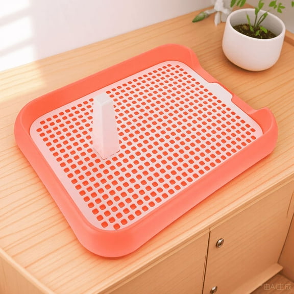 KONTONTY Durable Plastic Pink Pet Toilet Indoor Dog Potty with Mesh Grid and Anti Slip Feature