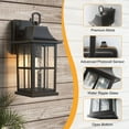 thumbnail image 6 of Maxax 2-Pack Bronze Outdoor Wall Lights, Waterproof Dusk-to-Dawn Exterior Wall Lanterns with Ripple Glass for Porch, Garage, Entryway, Patio, 6 of 7