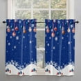 thumbnail image 2 of Christmas Green Kitchen Curtain 84 Inch Length Window Curtains and Drapes for Cafe/Living Room, Winter White Snowflakes Xmas Balls Window Treatment Rod Pocket Drapery Panels Curtains, 42x84, 2 of 5