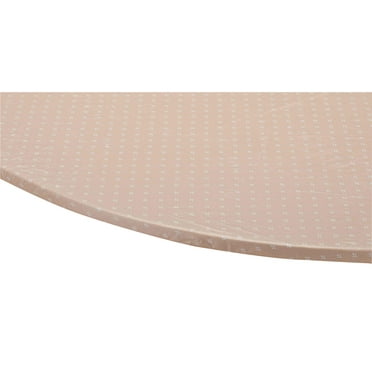 Original Vinyl Table Cover with Stitched Elastic Edge for Snug Fit, Sand, 42" x 68" Oval