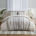 thumbnail image 1 of 100% Cotton Jacquard Tufted Dots Duvet Cover, Boho Yarn Dyed Quilt Cover with Pillowcase, 1 of 9