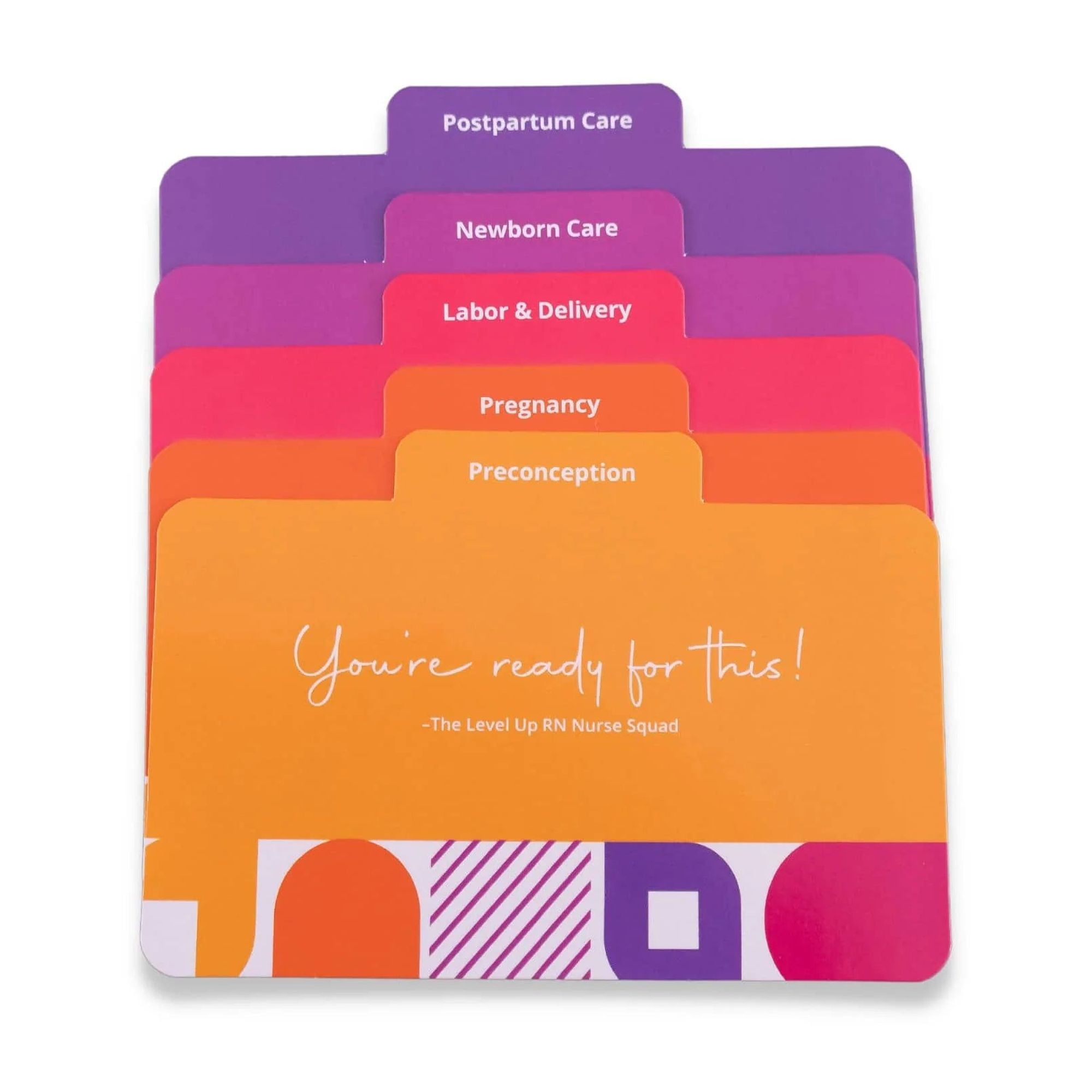Level UP RN Maternity LPN RN Review Flash Cards-Essential Info for Nursing School 3" x 5", 140 Count