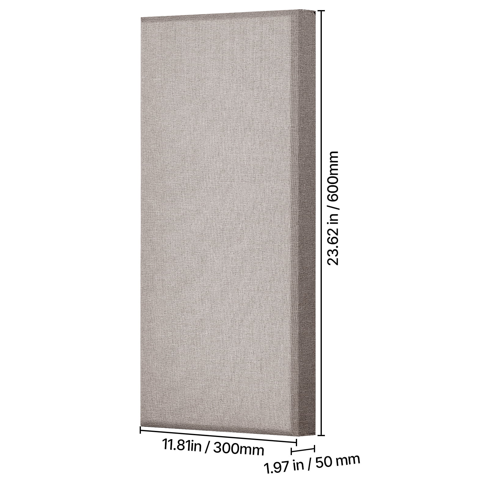KFFKFF Set of 4 Acoustic Panels, 2-inch Thick, 23.6 x 11.8 inch Fiberglass Sound Absorbing Boards, Self-adhesive Soundproof Panels for Studios, Offices, Home Theaters, Meeting Rooms, Camel Color