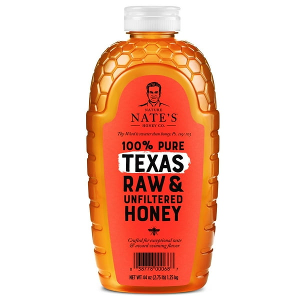Nature Nate's 100% Pure Raw and Unfiltered Texas Honey, 44