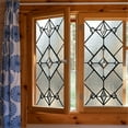 thumbnail image 4 of 1PC Window Privacy Film Decorative Frosted Glass Window Film, Lattice Pattern Sun Blocking Stained Glass Clings, Static Cling Removable Stickers for Home Door Coverings, 17.7" x 39.4", 4 of 9