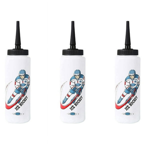 3X 1000ML Ice Hockey Water Bottle Portable High Capacity Football Bottle Classic Design Sports Bottle A