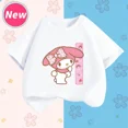 thumbnail image 3 of Camiseta de manga corta para niños con letras de la A a la Z de My Melody Anime, camiseta de algodón de verano para niños de Sanrio, regalo de cumpleaños kawaii suave con forma de corazón para niñas, 3 of 5