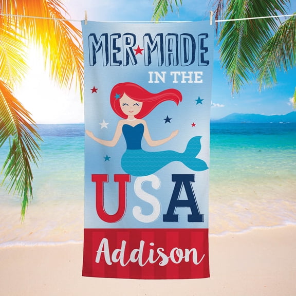 Mermade in the USA Plush Velour Beach Towel