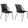 thumbnail image 1 of Afuera Living Metal Black Dining Chair Stackable Intricately Woven Rope Design 22"W x 25"D x 35"H Assembled, 1 of 9
