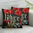 thumbnail image 2 of Nawypu  Red Geranium Flower Decorative Throw Pillow Covers 2pcs Sweet Home Floral Bloom Spring Summer Cushion Case Decor, Live Laugh Love Plant Botanical Decoration for Sofa Couch, 2 of 6