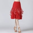 thumbnail image 3 of Whitewed 360 Degree Swing Midi Ballroom Latin Dance Practice Circle Skirts, 3 of 3