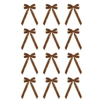 Vintage Velvet Ribbon Bows Christmas Tree Decorations,5In X 10In Xmas Ornaments for Tree Home Party Front Door Wreath Holiday Decor, Brown