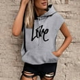 thumbnail image 2 of Women Summer Tops Women Plus Size Fashion Print Hooded Sweatshirt Short Sleeve Loose Blouse Top Crop Tops from Creme Color Crop Girls Business Casual Blouse plus Size Casual Juniors Bra Grey M, 2 of 4