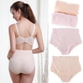 thumbnail image 5 of 4-pack Women's Plus Maternity Panties Pregnancy Brief Soft Loose Cotton with Adjustable Waist Circumference Buttons Pink/Skin Color, 5 of 9