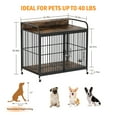 thumbnail image 2 of Aoile Dog Crates for Medium Dogs, Heavy Duty Dog Crate with Adjustable Height Feeder, Dog Cage Furniture with 360Â° Wheels, Rustic Brown, 2 of 8