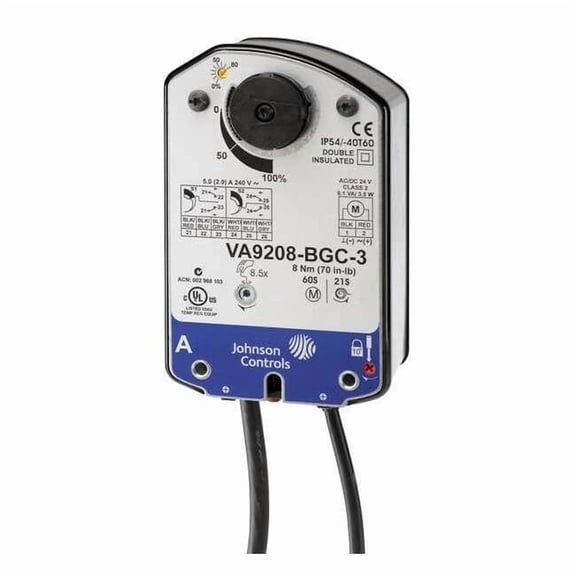 Johnson Controls Elect Ball Valve Actuator,24V AC,On/Off VA9208-BGA-3