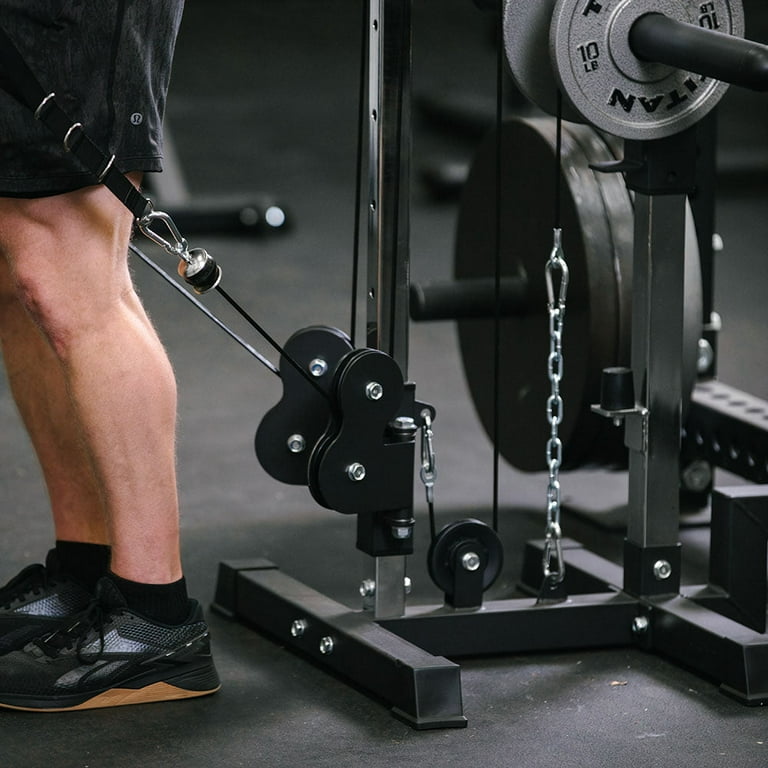Titan Fitness Adjustable Short Wall Mounted Pulley Tower 350 LB Rated Space Saving Trainer Walmart