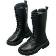 thumbnail image 4 of yocbz Girls Cowboy Boots Combat Boots for Girls Toddler Lace Up Boots for Toddler/Little Kid/Big Kid Black,Size for US 3.5, 4 of 8