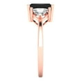 thumbnail image 3 of 2.82 ct Emerald Cut Natural Onyx 3 Stone 18K Rose Gold Womens Engagement Ring, 3 of 5