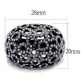 thumbnail image 2 of Luxe Jewelry Designs Women's Light Black IP Stainless Steel Flower Design Ring with Tanzanite, 2 of 4