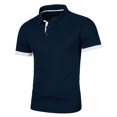 thumbnail image 4 of Akiihool Polo Tees for Men Men's Short Sleeve Solid Stretch Cotton Pique Polo Shirt for Summer (Navy,XXXL), 4 of 5