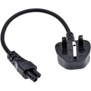 Toptekits UK to C5,UK Plug BS1363 13A 3Pin Male to IEC320 C5 Micky Cloverleaf Short AC Power Cable Cord 1ft for Laptop AC Power Adapter (UK to C5)