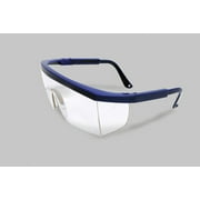 Radnor 64051201 Retro Series Safety Glasses With Blue Frame, Clear Anti-Scratch Lens And Integrated Sideshields (1/EA)