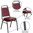 thumbnail image 4 of Wubio Trapezoidal Back Vinyl Stackable Banquet Chair, Multipurpose Stacking Chair with Padded Seat and Back, Burgundy/Silver, 4 of 10
