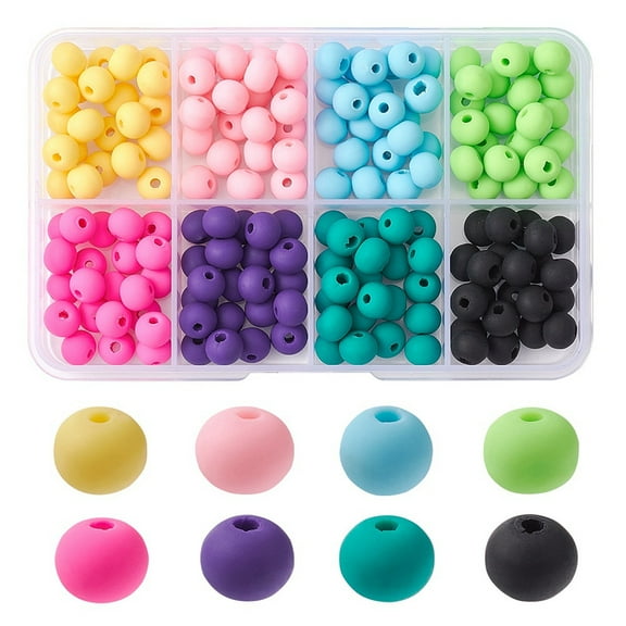 176Pcs 8 Colors Handmade Polymer Clay Beads for DIY Jewelry Crafts Supplies Round Mixed Color 7x5.5mm Hole: 1.6mm 22pcs/color
