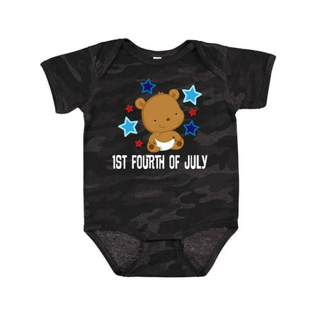 

Inktastic It s My 1st 4th Of July holiday bear Gift Baby Boy or Baby Girl Bodysuit