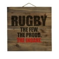 thumbnail image 1 of Rugby The Few The Proud the Insane - Decorative REAL WOOD Wall Art - Faux Pallet Look, 1 of 3