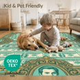 thumbnail image 4 of ODIKA Motif Note Bold Border Collage Vintage Engraved Funky Currency Refined Non-Slip Chair-Friendly for Dining Room, Basement, Large Office, 4 of 7